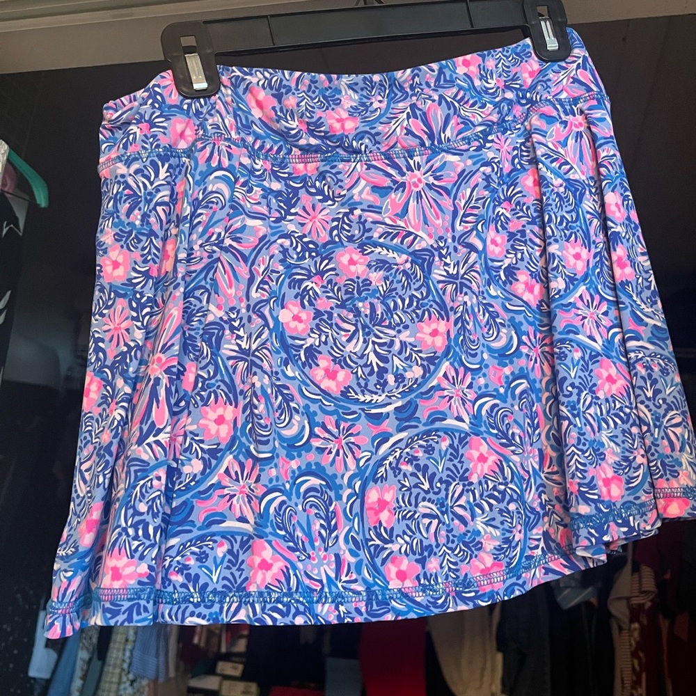 Lilly Pulitzer Luxletic skort in pink/blue pattern, size Medium, used